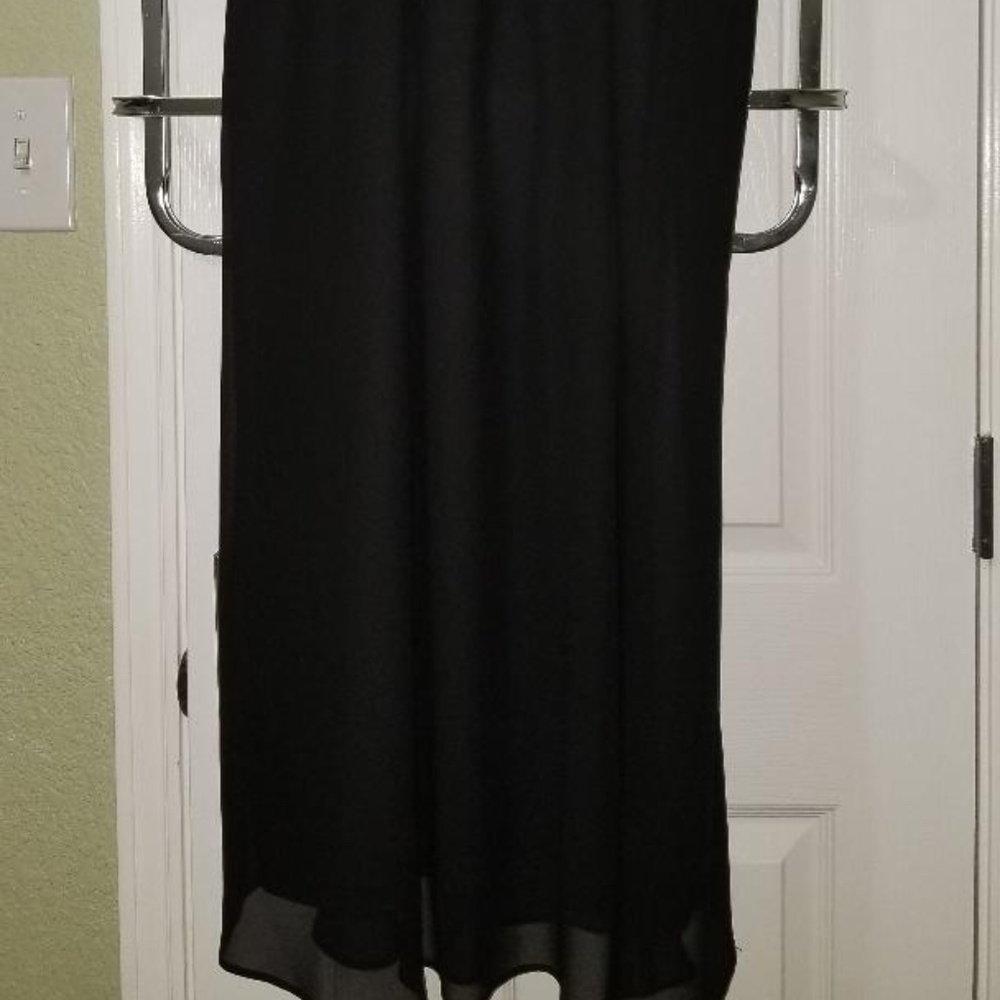 Black pleated rayon skirt